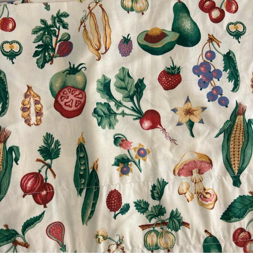 Waverly Valances Panel Vegetables 16”X 77" Vintage Cottage Core Off White - Picture 5 of 9